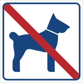 Znak zakaz wstępu ze zwierzętami (823-16)