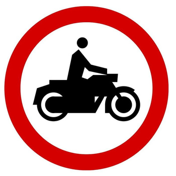 Znak zakazu METALOWY (B4) Zakaz wjazdu motocykli