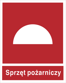 Znak Zestaw sprzętu pożarniczego z opisem (203)
