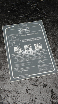 Etykieta serwisowa oryginalna do gaśnicy proszkowej GP2x ABC Boxmet