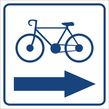 Znak kierunek ścieżki rowerowej w prawo (823-94)
