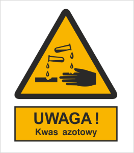 Znak uwaga kwas azotowy (303-03)