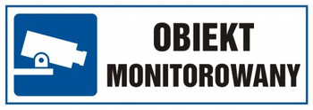 Znak Obiekt monitorowany na płycie PCV (TA002)