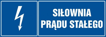 Znak Siłownia prądu stałego na Folii Samoprzylepnej (HH044)