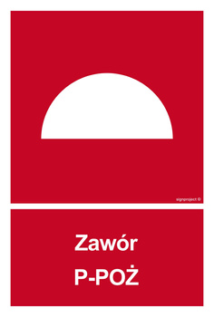 Znak Zawór P-POŻ na płycie PCV (BC051)