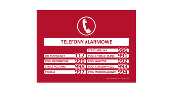 Znak Telefony alarmowe (IN026)