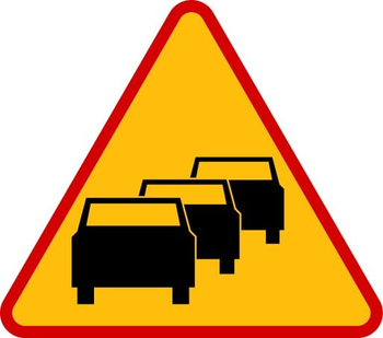 Znak ostrzegawczy METALOWY Zator drogowy (A33)