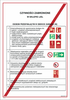 Instrukcja Lidl - Czynności zabronione w sklepie Lidl (IAL03)