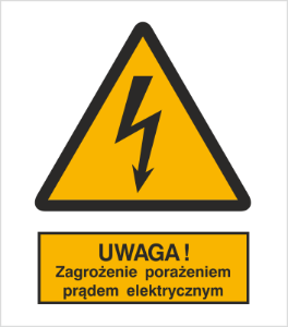 Znak uwaga zagrożenie porażeniem prądem elektrycznym (307)