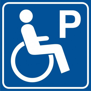 Znak Parking dla niepełnosprawnych na płycie PCV (RA116)