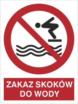 Znak zakaz skoków do wody na płycie PCV (653)