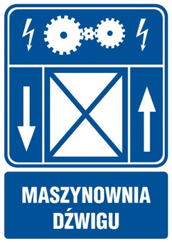 Znak Maszynownia dźwigu na płycie PCV (RB019)