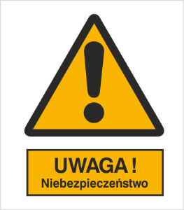 Znak uwaga niebezpieczeństwo (301)