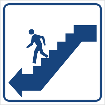 Znak schody w dół na lewo (823-59)