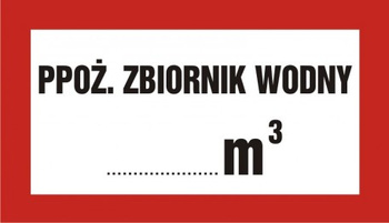 Znak ppoż. zbiornik wody...m³ (BC101)