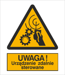 Znak uwaga urządzenie zdalnie sterowane (329)