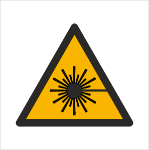 Znak ostrzeżenie przed wiązką laserową (W04) (ISO 7010)