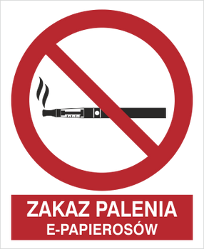 Znak zakaz palenia e-papierosów na płycie PCV (209-17)