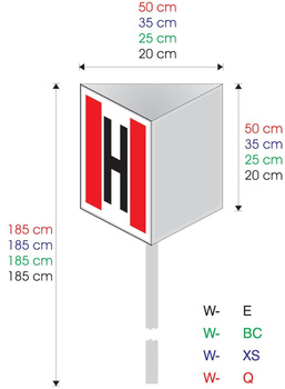 Znak przestrzenny hydrant zewnętrzny różne wymiary (W-09) (bez słupka)