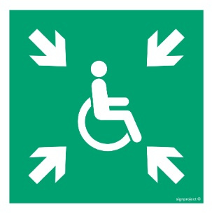 Znak miejsce zbiórki do ewakuacji dla osób niepełnosprawnych (AE024) Signproject
