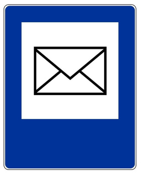 Znak drogowy METALOWY Poczta Znak informacyjny (D25)