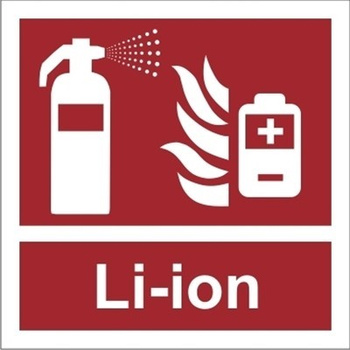Znak gaśnica Li-ion na płycie świecącej (202-12)