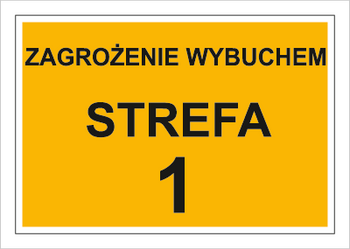 Znak zagrożenie wybuchem strefa 1 na płycie HIPS (829)
