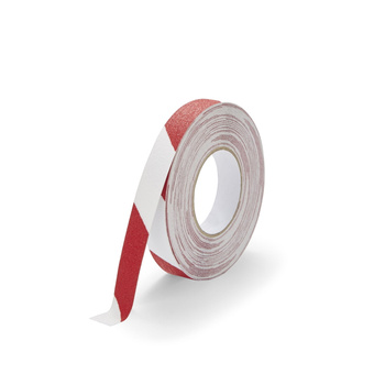 Taśma antypoślizgowa ostrzegawcza 25mm/18m (z normą DIN 51130) BIAŁO-CZERWONA