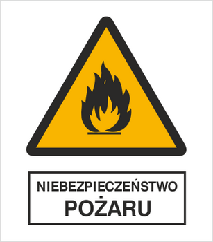 Znak niebezpieczeństwo pożaru na Folii Samoprzylepnej (214-02)