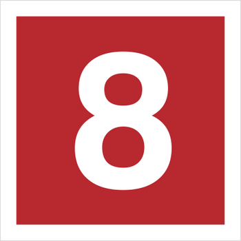 Znak cyfra 8 na Folii Świecącej (808-16)