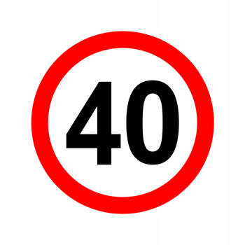 Nalepka limit prędkości 40 km/h (klasa 2)