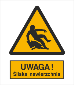 Znak uwaga śliska nawierzchnia (314)