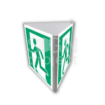 Znak AE801 Wyjście ewakuacyjne lewostronne (3D dościenny)