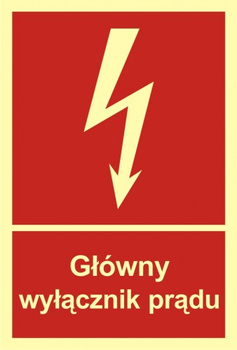 Znak główny wyłącznik prądu (BC008)