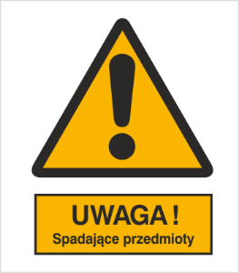Znak uwaga spadające przedmioty (301-12)