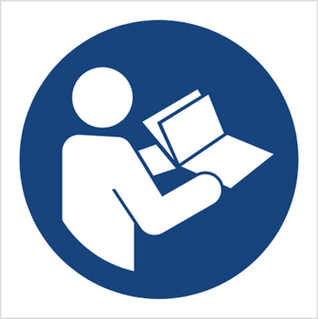 Znak nakaz przeczytania instrukcji (M02) (ISO 7010)