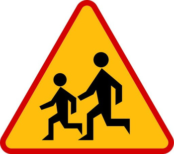 Znak ostrzegawczy METALOWY Dzieci (A17)