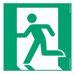 Znak wyjście ewakuacyjne (lewostronne) (AE001) Signproject
