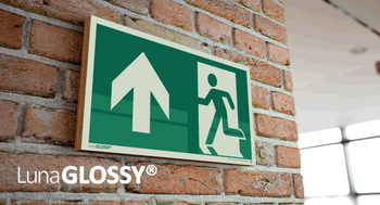 Znak Wyjście ewakuacyjne prosto lewe (na sklejce)