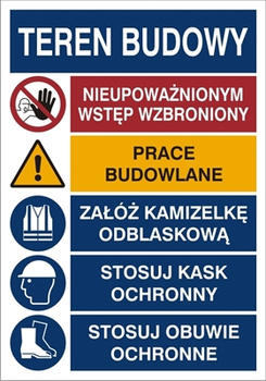 Tablica teren budowy na płycie PCV (319-302)