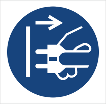 Znak nakaz odłączenia urządzenia od sieci elektrycznej (M06) (ISO 7010)