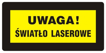 Znak Uwaga! Światło laserowe na Folii Samoprzylepnej (KB003)