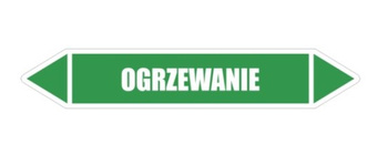 Tabliczka na rurociągi Ogrzewanie CO znak na Folii Samoprzylepnej (R-W04)