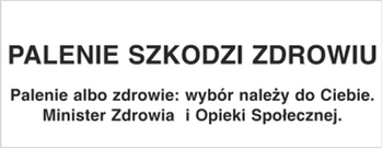Znak palenie szkodzi zdrowiu na Folii Samoprzylepnej (848)