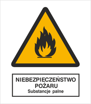 Znak niebezpieczeństwo pożaru - substancje palne na płycie PCV (214-01)