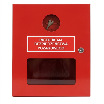 Szafka na instrukcję bezpieczeństwa pożarowego z okienkiem