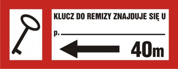 Znak Klucz do remizy znajduje się u... na płycie PCV (BC125L)