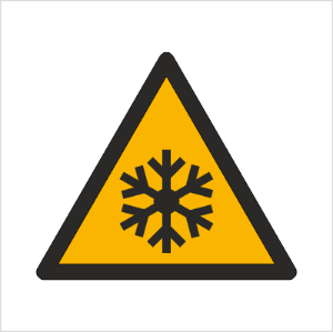 Znak ostrzeżenie przed niską temperaturą / warunkami zamarzania (W10) (ISO 7010)