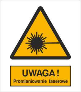 Znak uwaga promieniowanie laserowe (308)