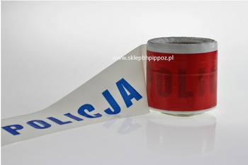 Taśma ostrzegawcza POLICJA biało-czerwona 80mm/100m